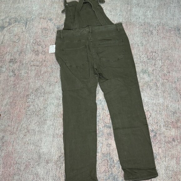 Free People Denim Washed Overalls 29 Bib Pocket Criss Cross Jumpsuit Skinny - Picture 3 of 4